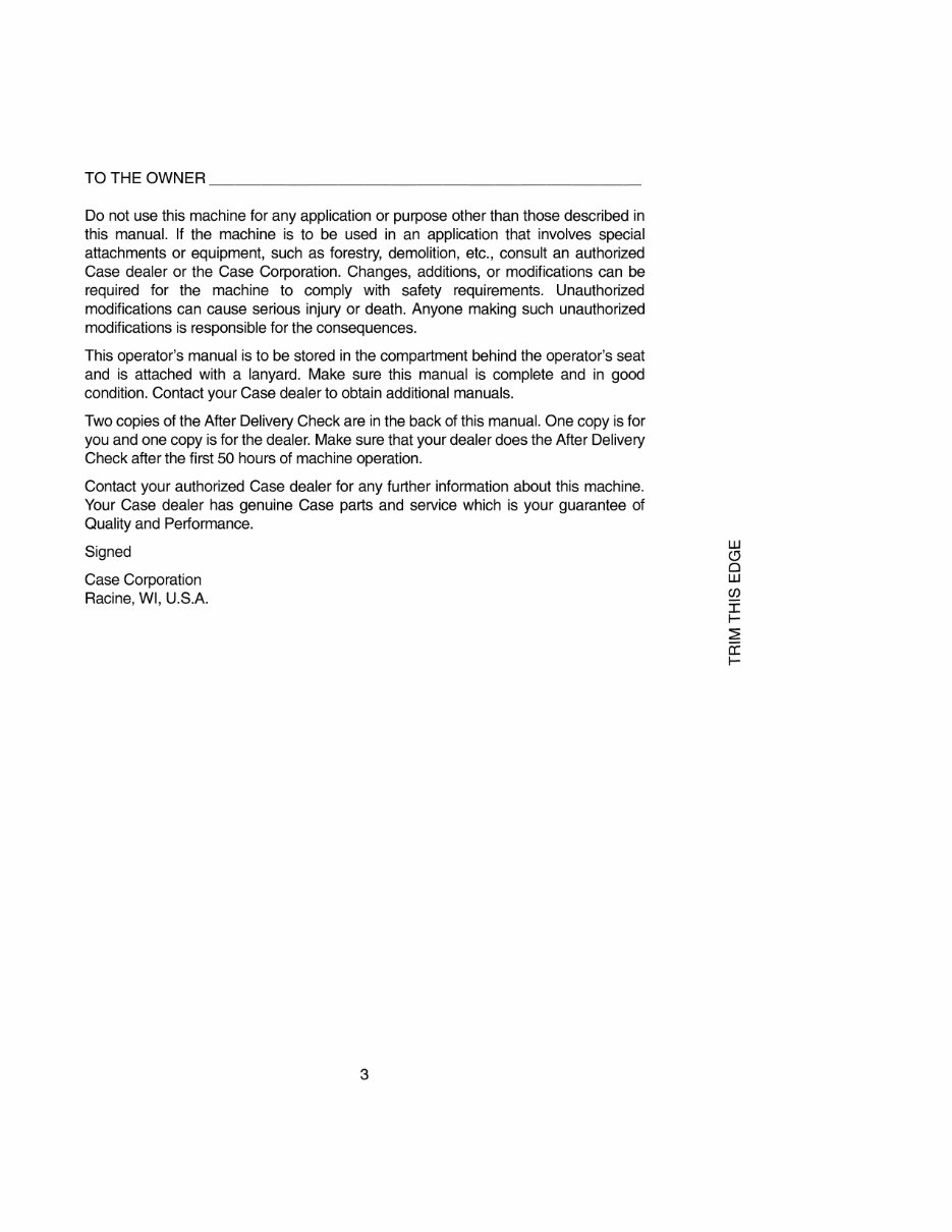 Case 9010B Excavator FACTORY Operators Owner Instruction Manual - IMPROVED - preview img 5