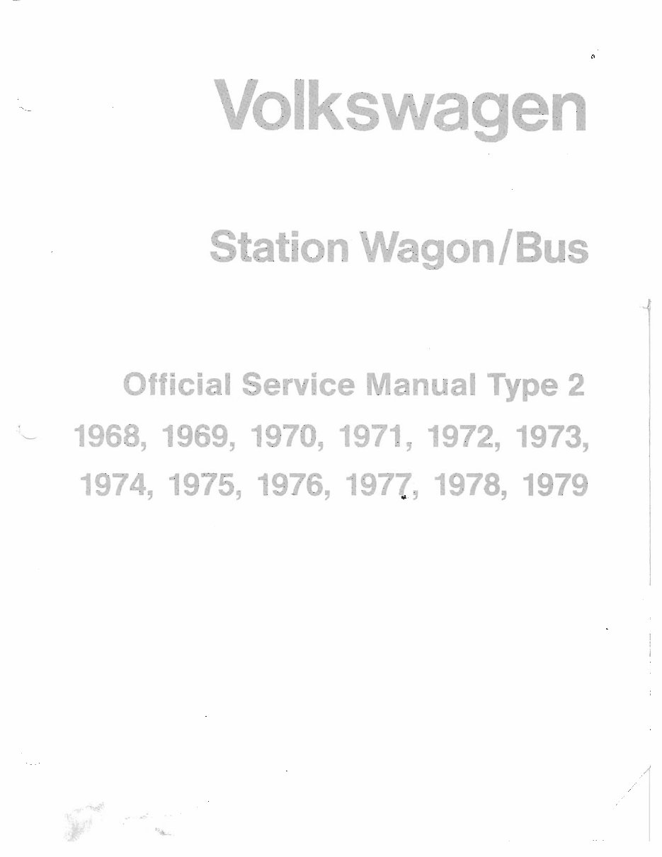 1968-1979 Volkswagen Station Wagon/Bus Official Service Manual preview img 2