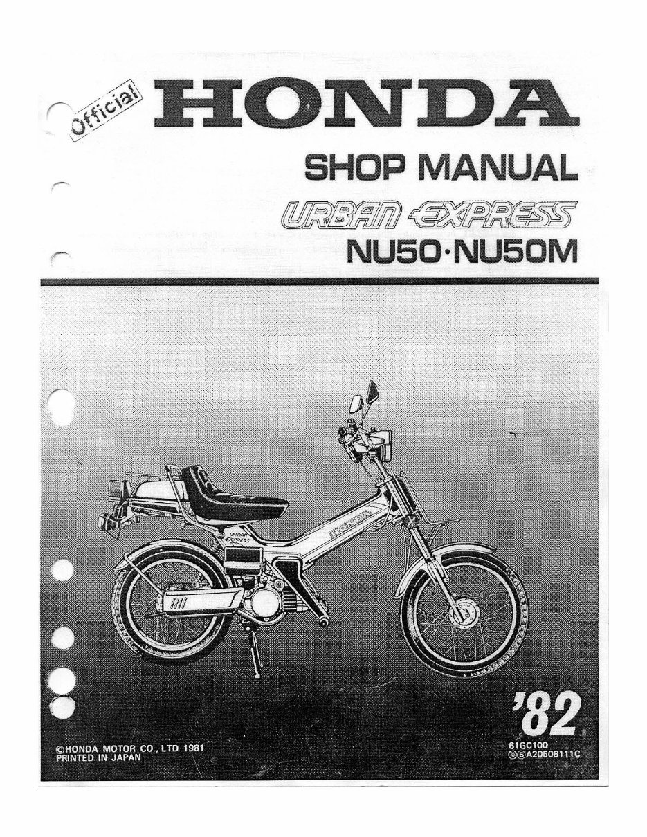 1982-1984 Honda Urban Express NU50 NU50M Service & Repair Manual preview img 1