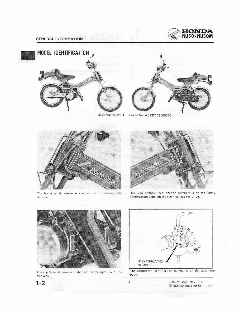 1982-1984 Honda Urban Express NU50 NU50M Service & Repair Manual preview img 5