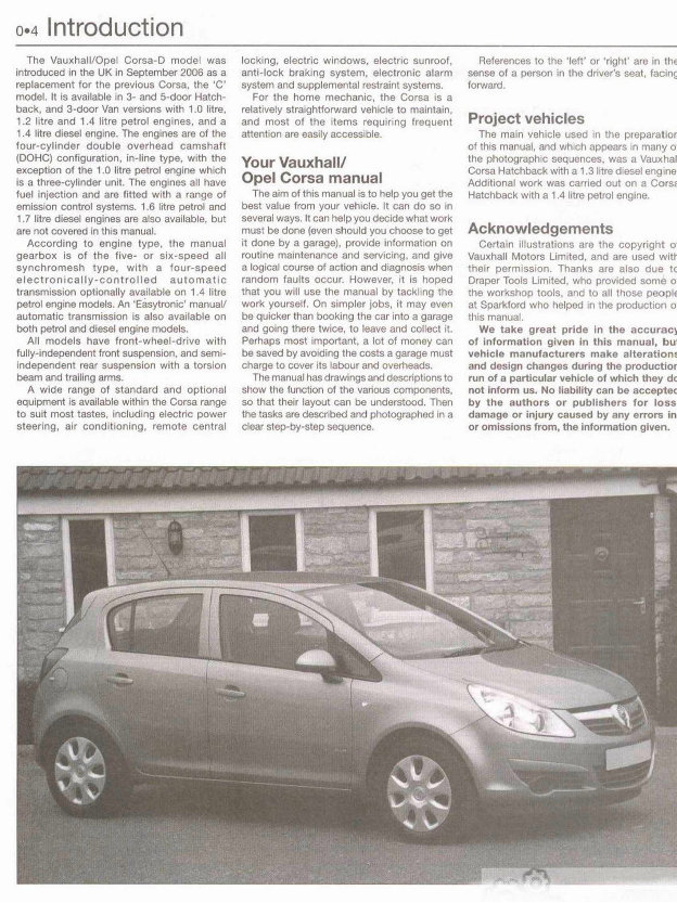 2006-2010 Vauxhall Opel Corsa Petrol & Diesel Service & Repair Manual preview img 5