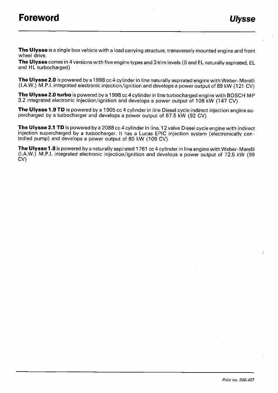 1994-2008 Fiat Ulysse (Eurovans) Workshop Repair Service Manual (EN-DE-ES-FR-IT-NL-PT) preview img 2
