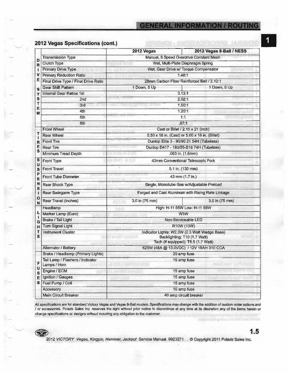Victory Vegas Kingpin Vegas Jackpot Hammer Motorcycle Complete Workshop Service Repair Manual 2010 2011 2012 preview img 7