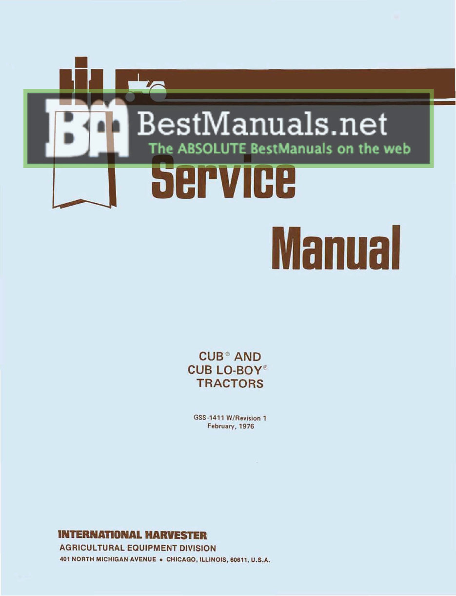 International Harvester IH Farmall Cub & Cub Lo-Boy Tractor Workshop Service & Repair Manual preview img 1