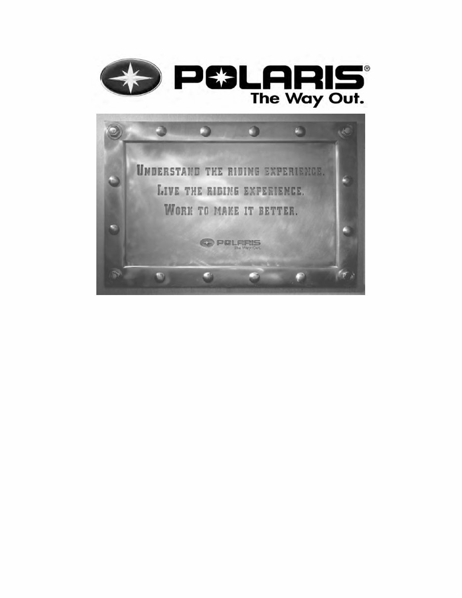 2003 POLARIS PREDATOR 90 SPORTSMAN 90 Service Manual preview img 2