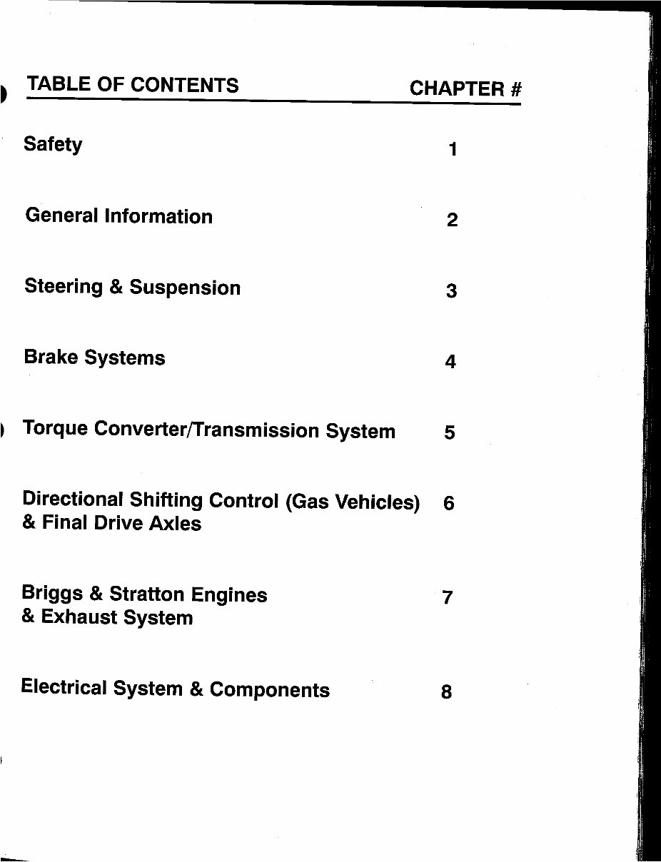 COLUMBIA PARCAR SHUTTLE UTILITruck Gas Electric Service Repair Manual 1991-1992 preview img 4