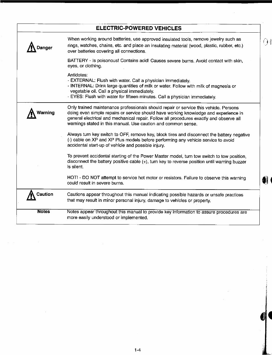 COLUMBIA PARCAR SHUTTLE UTILITruck Gas Electric Service Repair Manual 1991-1992 preview img 9