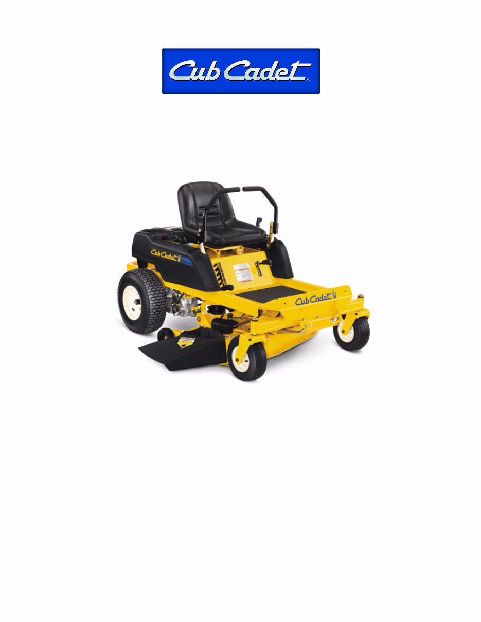 CUB CADET RZT Series ZERO TURN Workshop Manual preview img 1