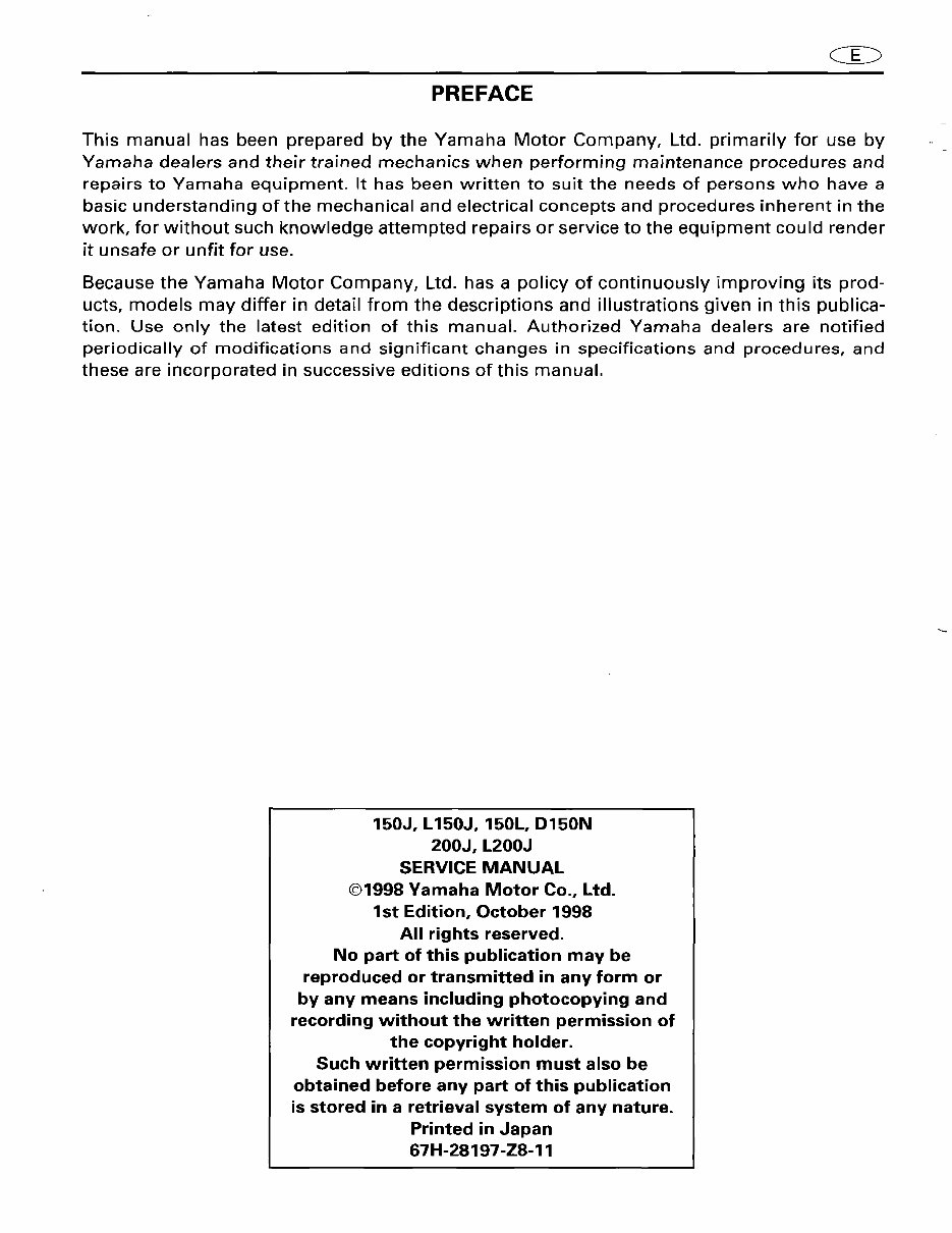 2003 Yamaha DX150 TLRB Outboard service repair maintenance manual. Factory Service Manual preview img 3