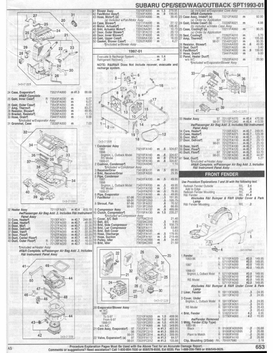 SUBARU IMPREZA Parts Manual Catalog 1993-2001 | eManualOnline