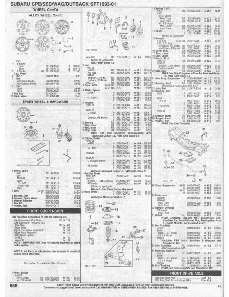 Subaru Impreza Parts manual ipl exploded views 1993 1994 1995 1996 1997 1998 1999 2000 2001 preview img 8