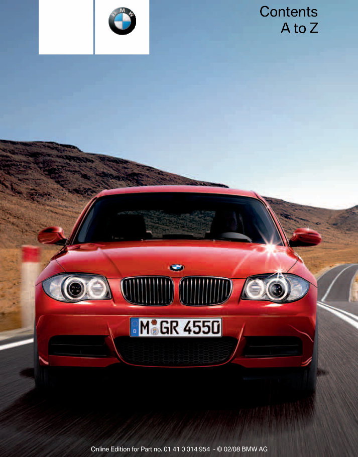 2008 BMW 128i 135i Convertible Coupe With Idrive Owners Manual preview img 1