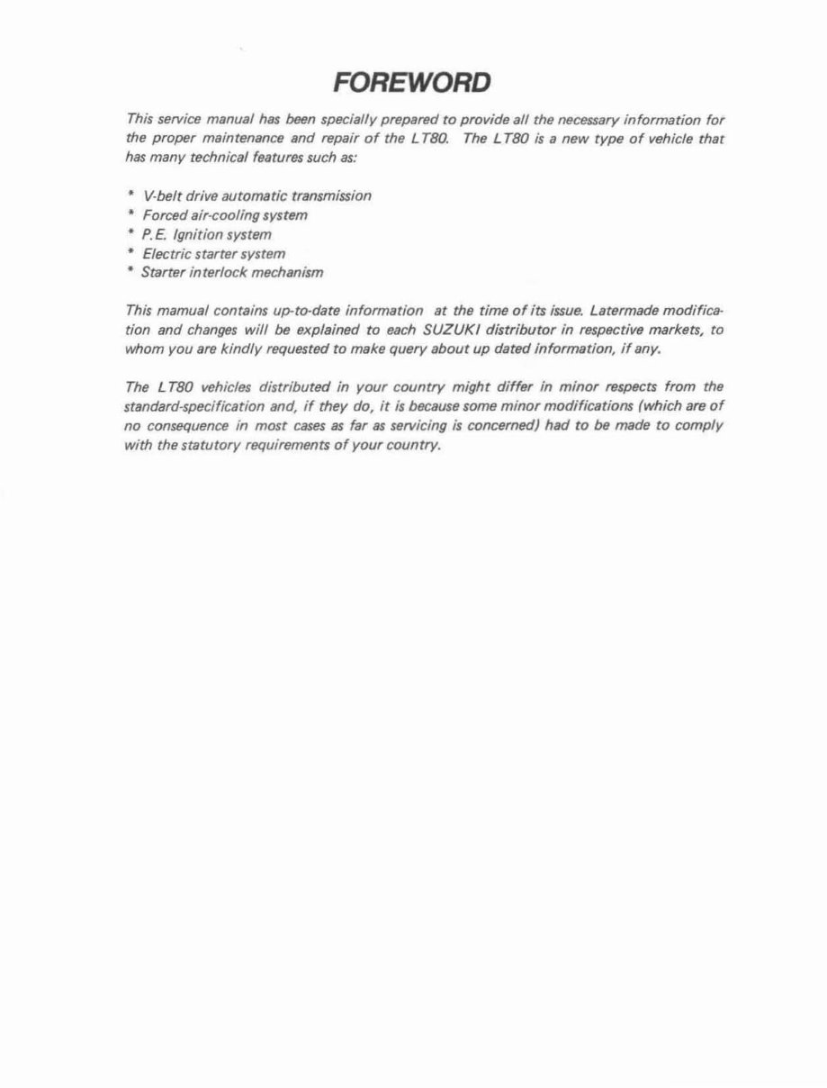 1987-2006 Suzuki LT-80 Service Repair Manual LT80 (Highly Detailed FSM, Preview) preview img 1