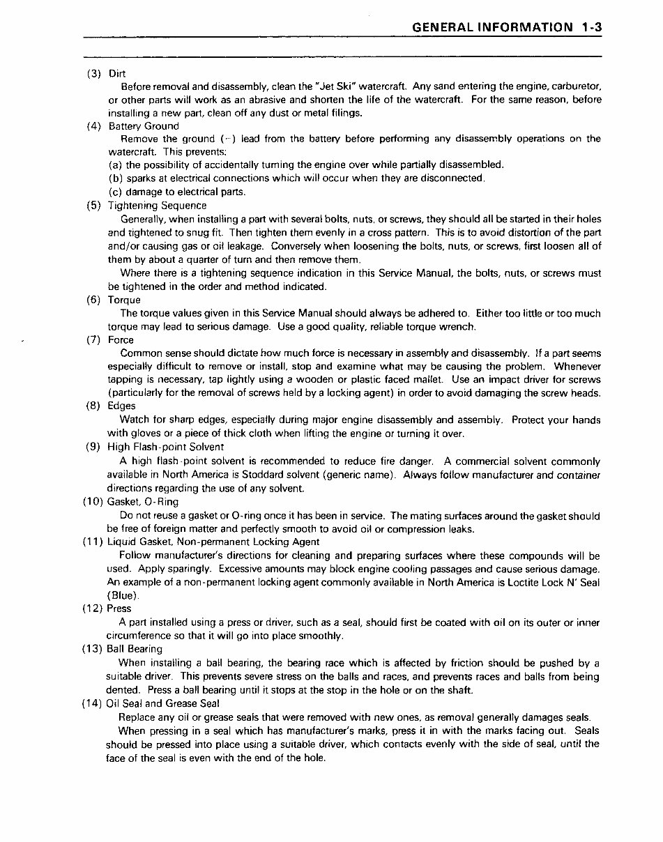 1997-1998 Kawasaki 1100STX Jetski Watercraft Supplementary Service Manual preview img 9