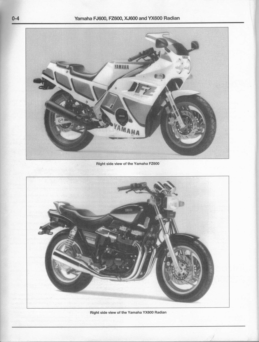 1984-1992 Yamaha XJ 600 FZ 600 YX 600 Service & Repair Manual preview img 4