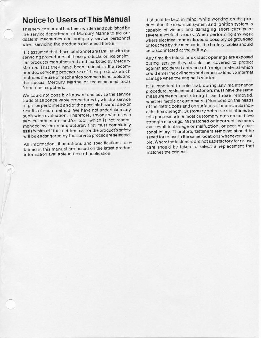1963-1973 Mercury MerCruiser Stern Drive Units and Marine Engines Service & Repair Manual (Number 1) preview img 3