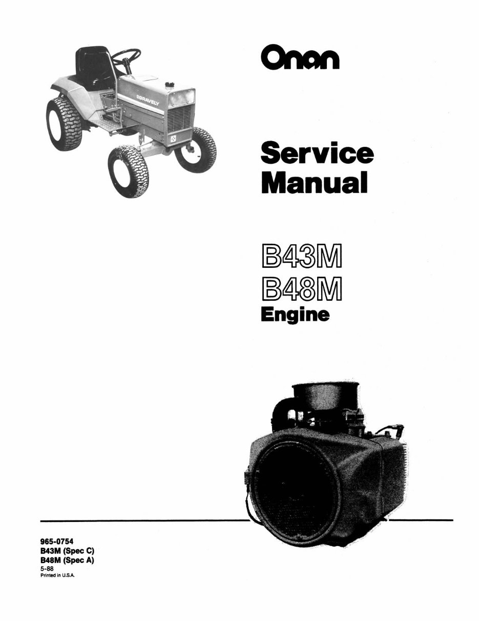 Onan engine B43 B48 service manual preview img 1