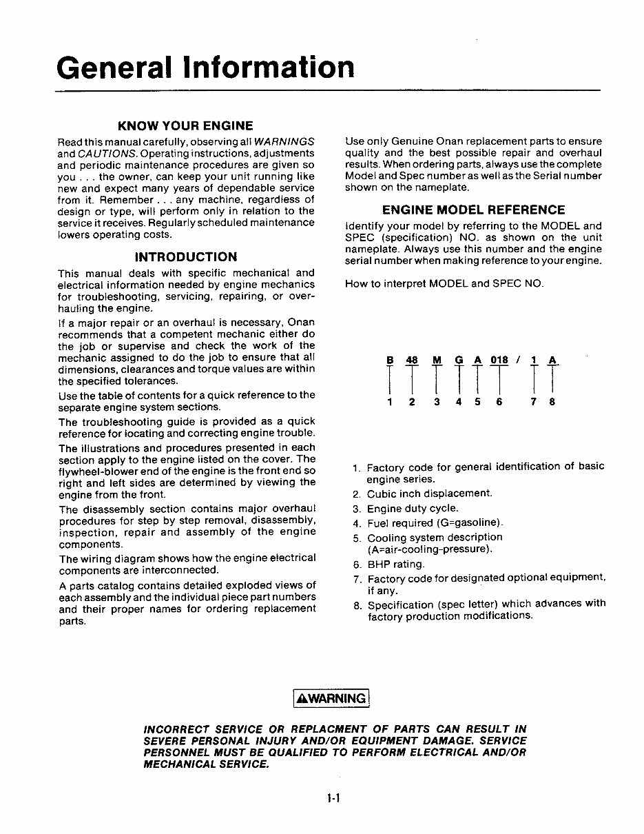 Onan engine B43 B48 service manual preview img 4
