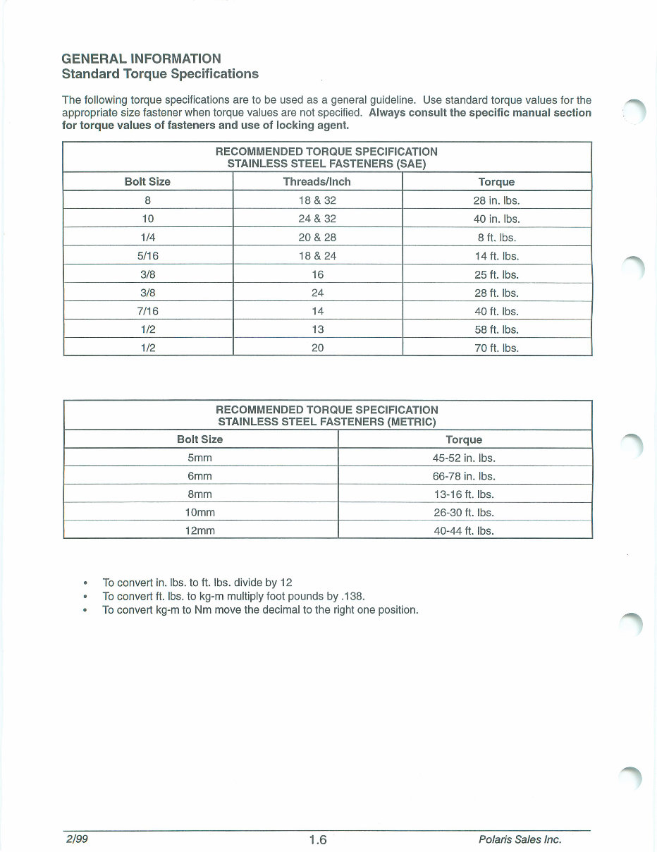 1999 Polaris SLH SLTH SLX SLTX Pro 785 Personal Watercraft Repair Manual preview img 10