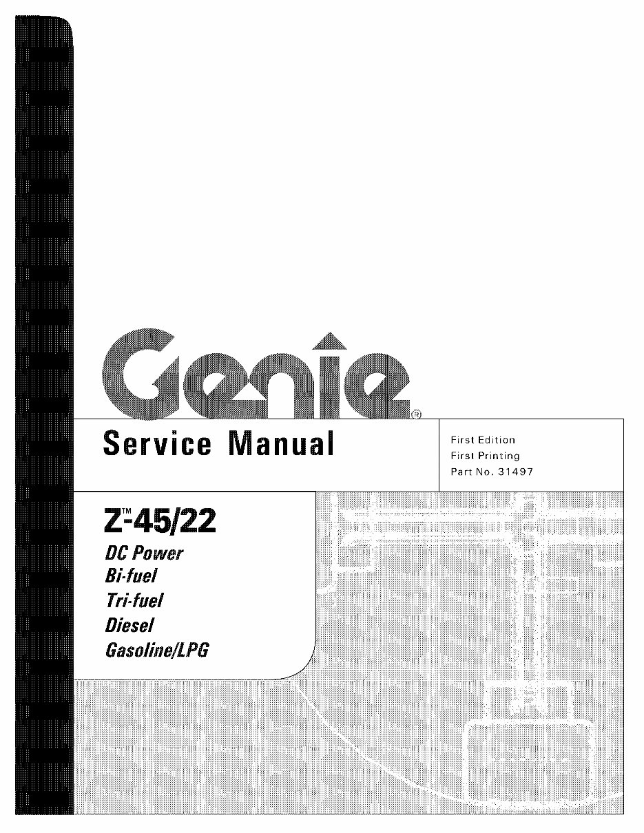 GENIE Z45-22 2WD 4WD Telescopic BOOM Lift Workshop Manual preview img 1