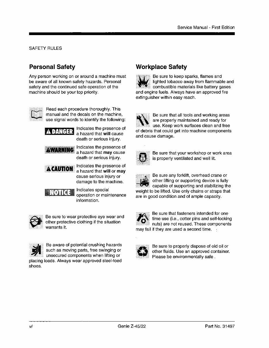 GENIE Z45-22 2WD 4WD Telescopic BOOM Lift Workshop Manual preview img 6