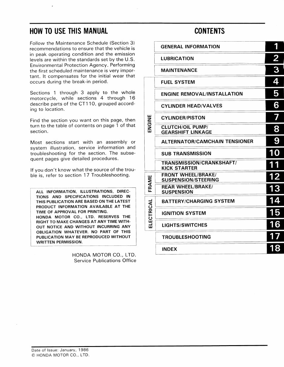 1986-2005 Honda CT110 Trail Service & Repair Manual preview img 3