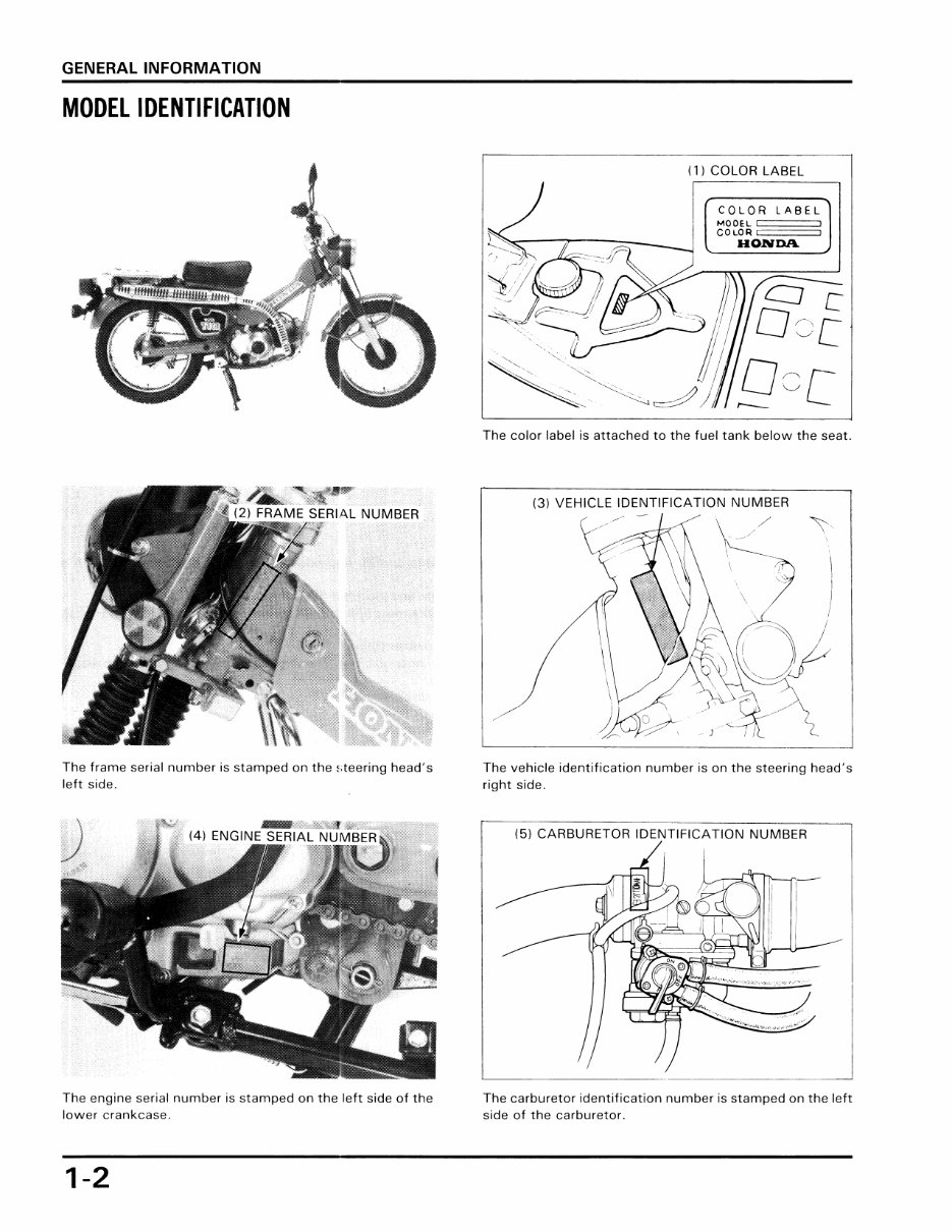 1986-2005 Honda CT110 Trail Service & Repair Manual preview img 5