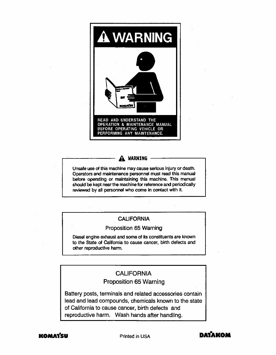 KOMATSU PC100 100L-6 PC120-6 PC130-6 Maintenance Manual preview img 2
