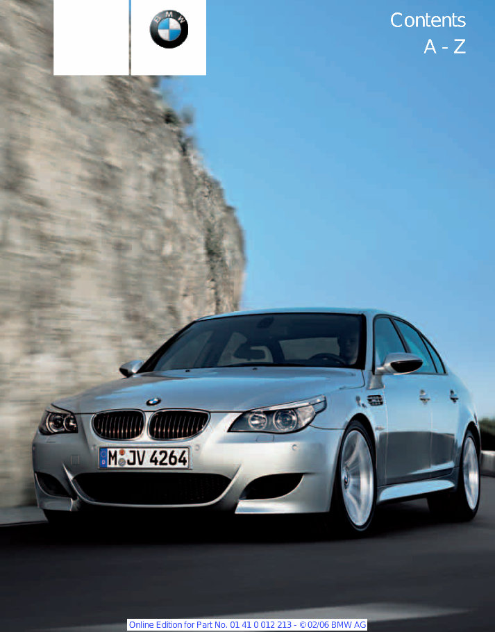 2006 BMW M5 Owners Manual preview img 1