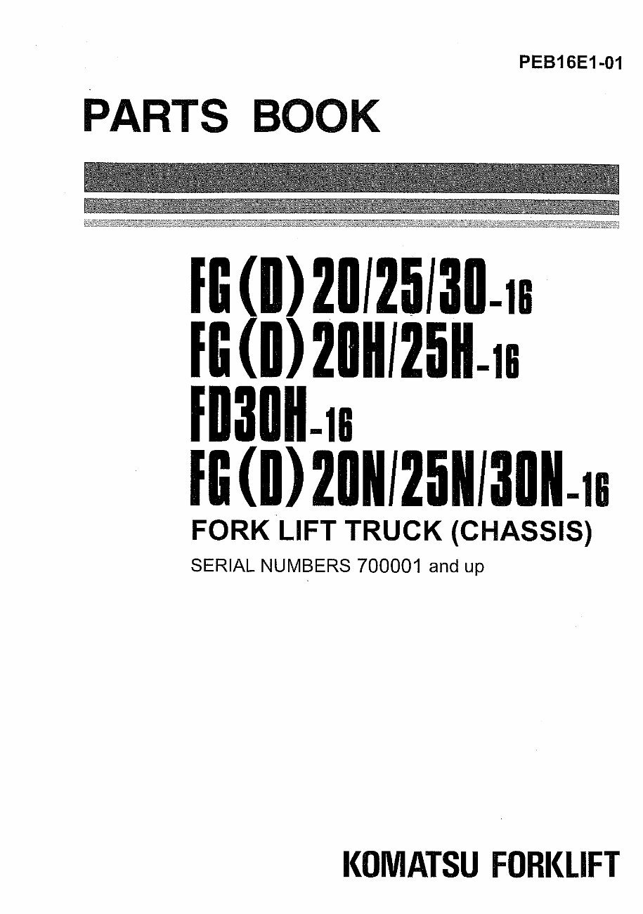KOMATSU Forklift Truck Engine Parts Manual FG FD preview img 1