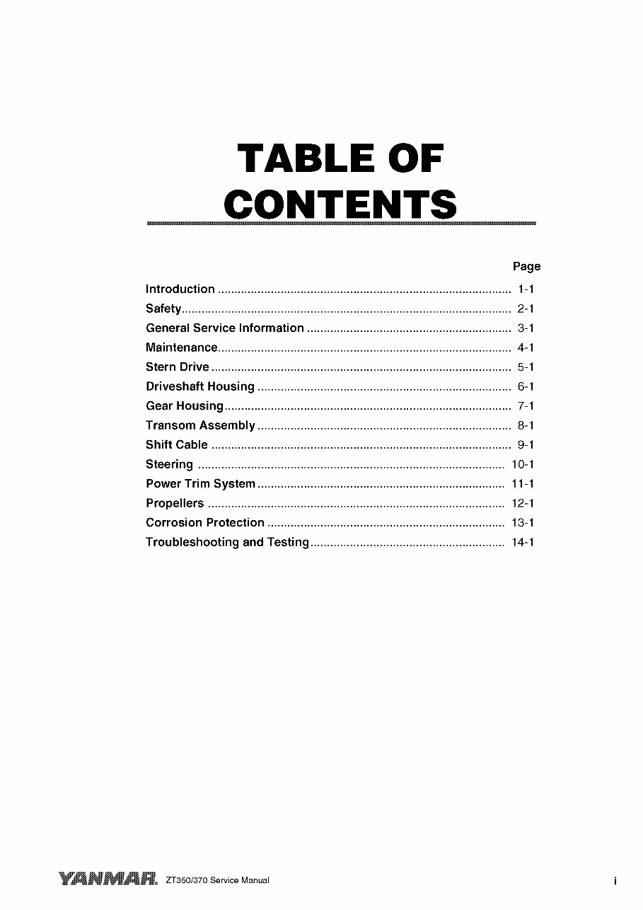 YANMAR Marine STERN DRIVE ZT350 ZT370 Full Service Manual preview img 3