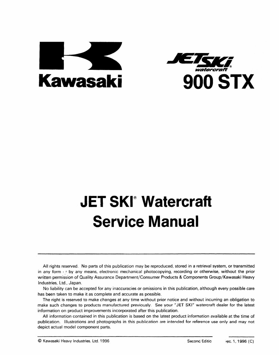 1999 Kawasaki 900 STX Jet Ski Service Repair Manual preview img 3