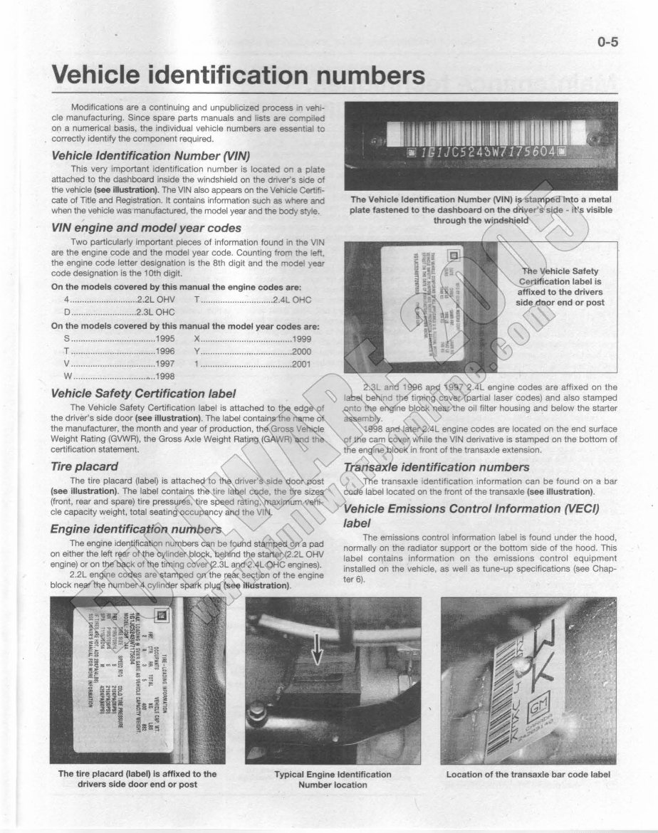 1995-1999 SUNFIRE Service and Repair Manual preview img 6