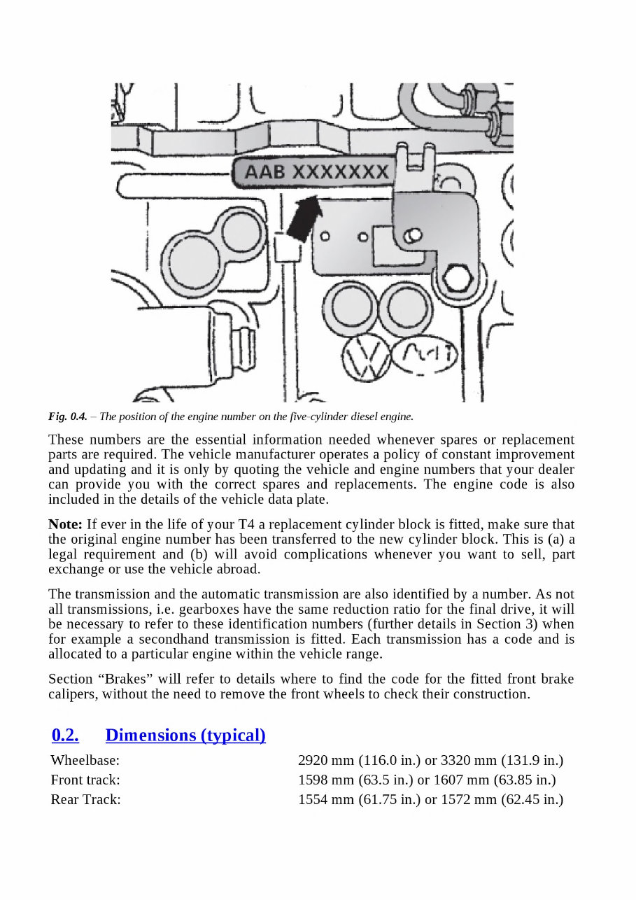 2000-2004 Volkswagen Transporter T4 Diesel Models Service & Repair Manual preview img 10