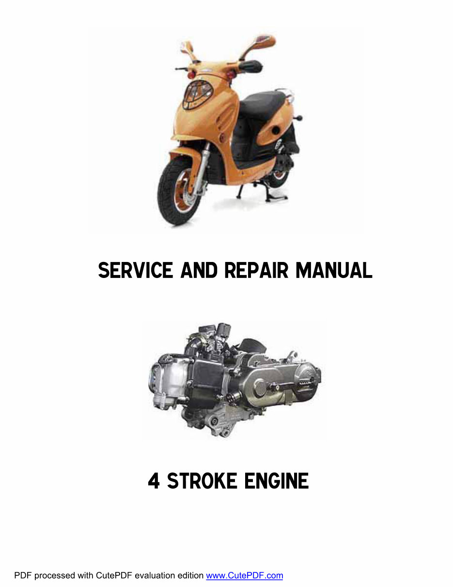 CHINESE Scooter GY6 50CC 4 Stroke Service Repair Manual preview img 1