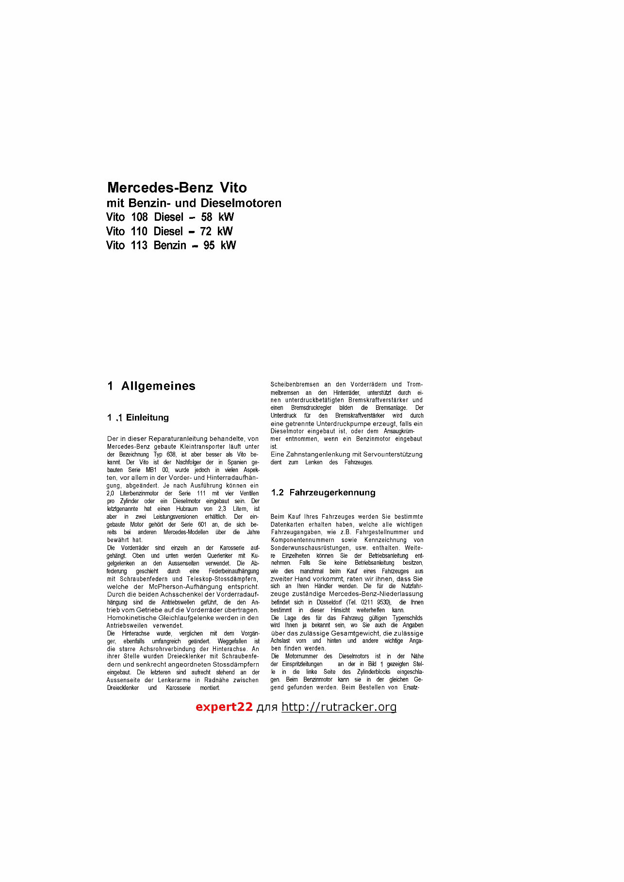1996-2003 Mercedes-Benz Vito Service & Repair Manual (in German) preview img 2