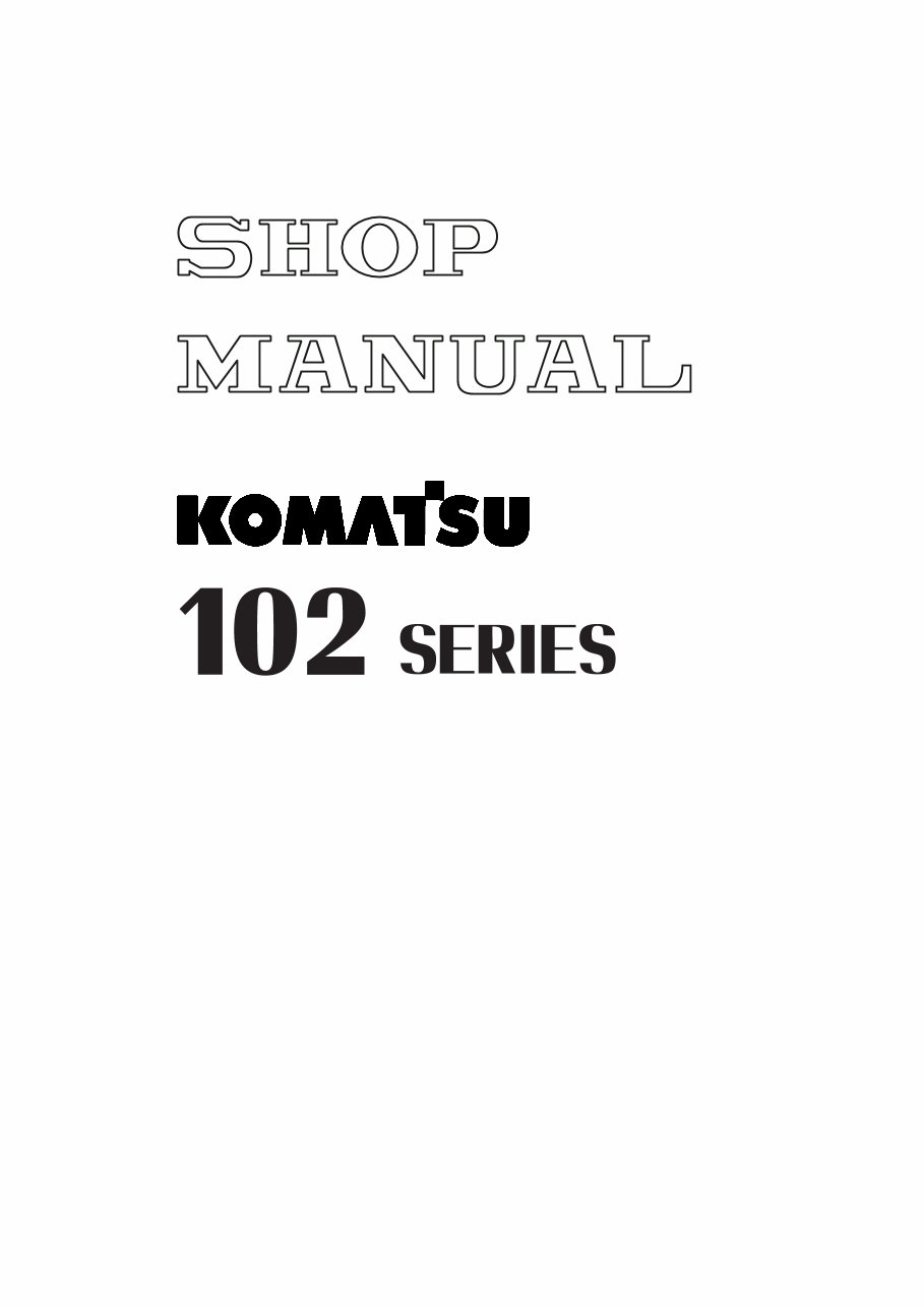 Komatsu 4D102E-1 Diesel Engine Workshop Service Manual preview img 1
