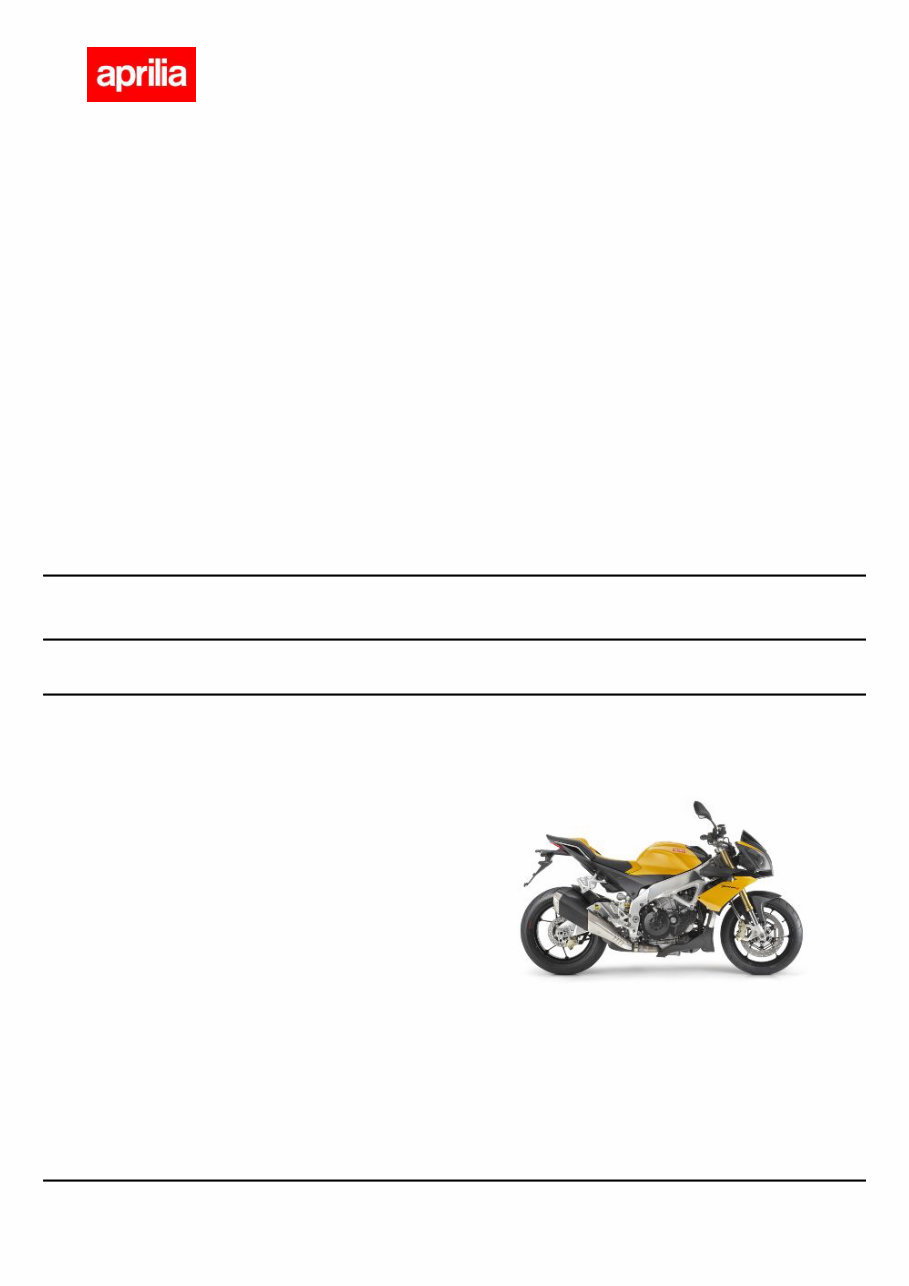 2011 -2012 Aprilia Tuono V4 R Workshop Service Manual preview img 1