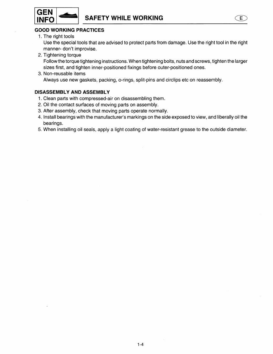 1994 Yamaha WaveRunner WAVE RUNNER III / GP Service Manual preview img 10