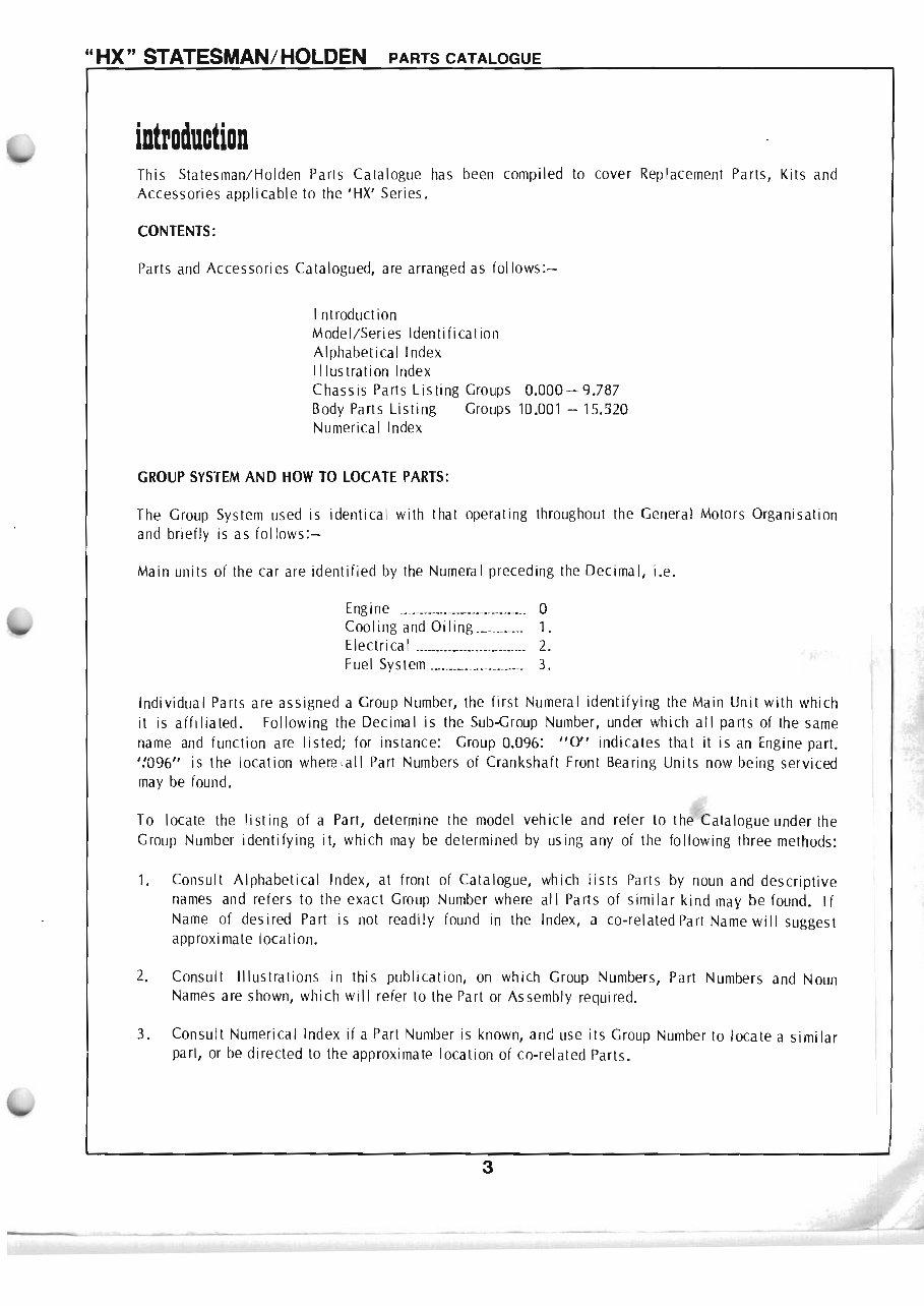 HOLDEN HX Series MONARO FACTORY Parts and ASSEMBLY Manual preview img 3