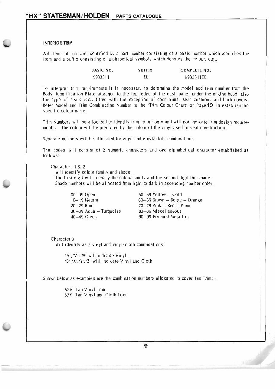 HOLDEN HX Series MONARO FACTORY Parts and ASSEMBLY Manual preview img 9