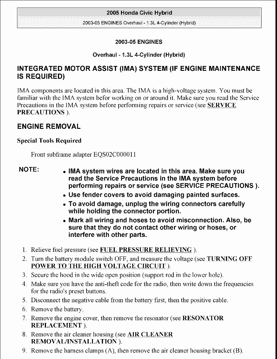2005 Honda Civic Service & Repair Manual preview img 1