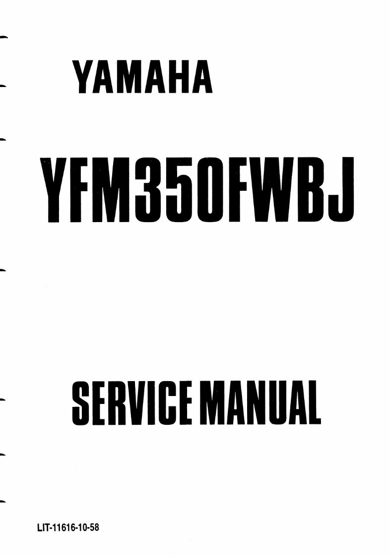 YAMAHA BIG BEAR 350 YFM350 Full Service & Repair Manual 1997-2000 preview img 1