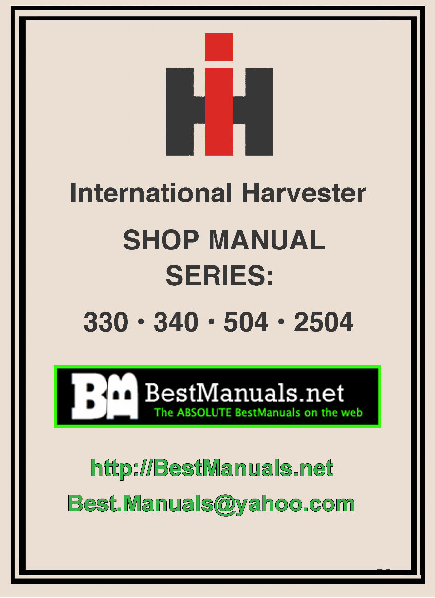 IH International Harvester Farmall 504 Tractor Workshop Service Repair Manual - preview img 1