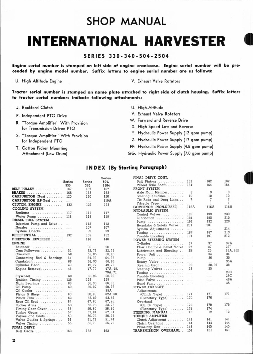 IH International Harvester Farmall 504 Tractor Workshop Service Repair Manual - preview img 2