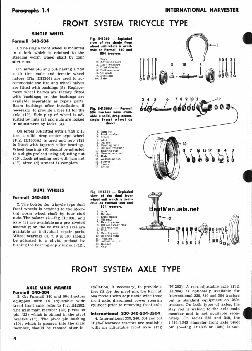 IH International Harvester Farmall 504 Tractor Workshop Service Repair Manual - preview img 4
