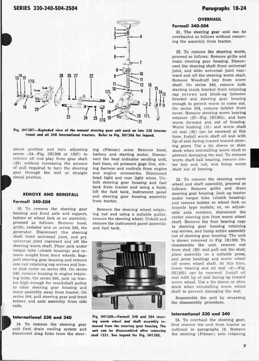 IH International Harvester Farmall 504 Tractor Workshop Service Repair Manual - preview img 7