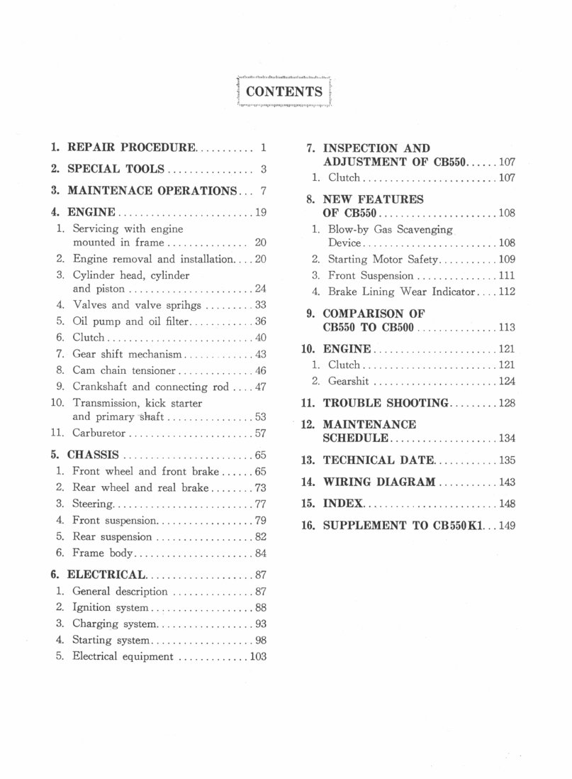 Honda CB500 & CB550 Motorcycle Service & Repair Manual - ! preview img 1