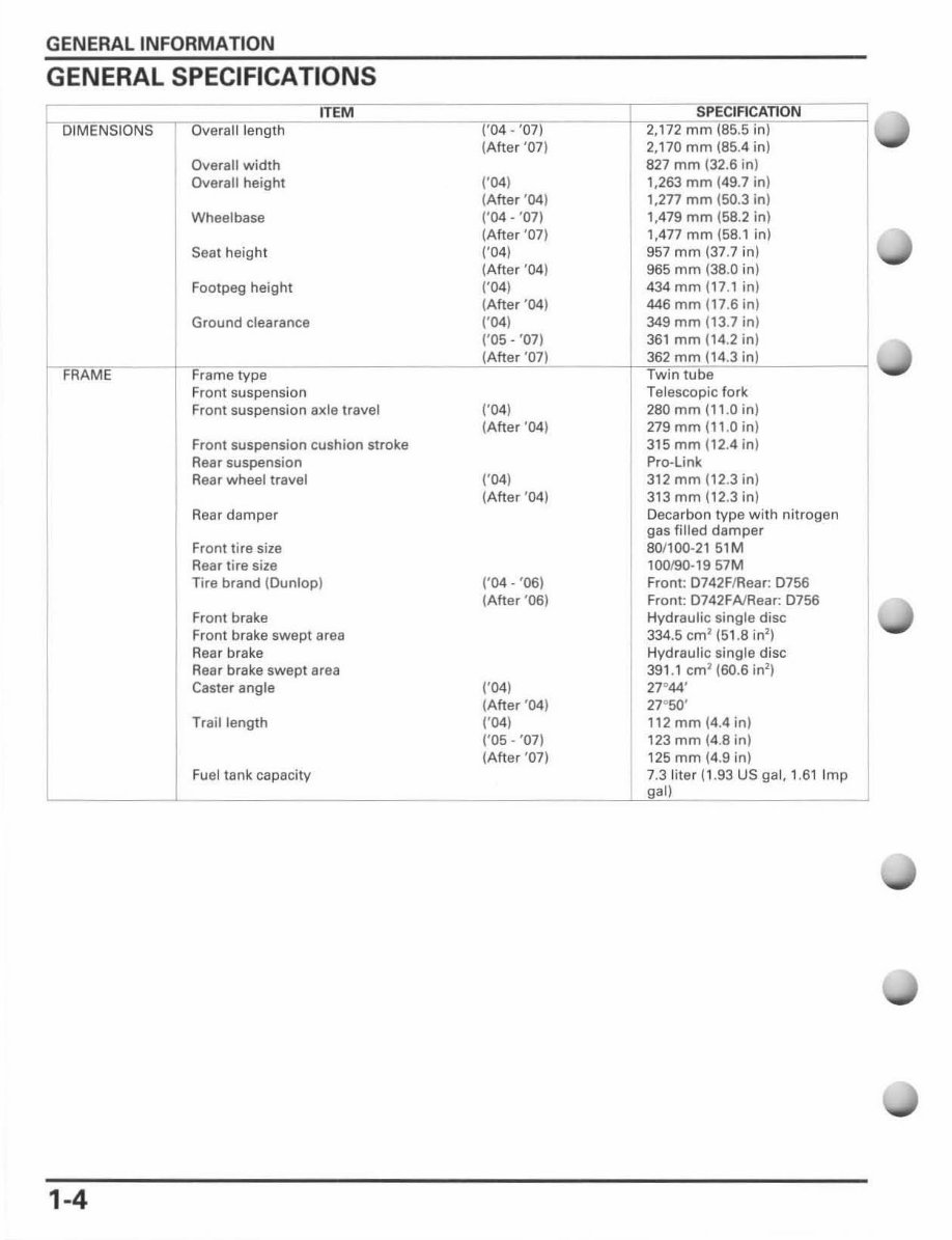 2004-2009 Honda CRF250R Service & Repair Manual preview img 8
