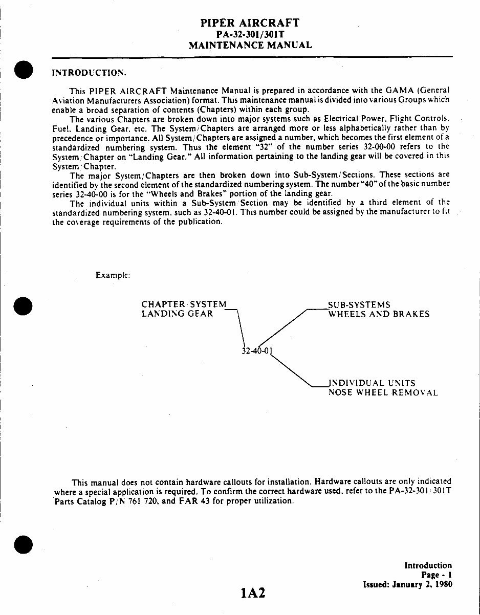 Piper Saratoga (PA-32-301/301T) Aircraft Maintenance Manual preview img 2